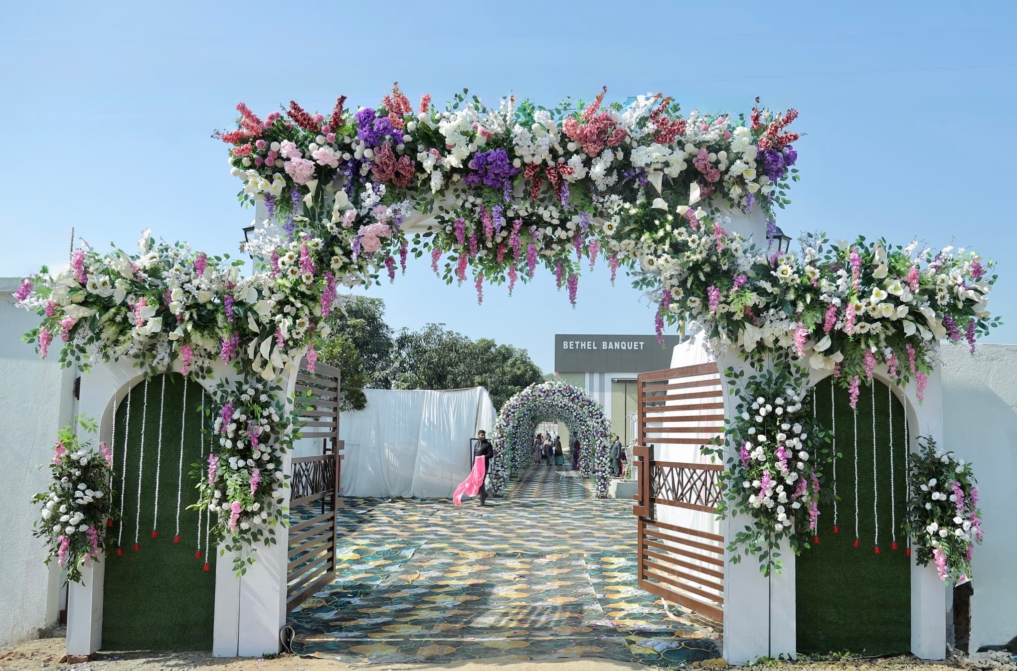 Floral decoration setup at Bethel Banquet Hall, Garkhatanga, Ranchi
